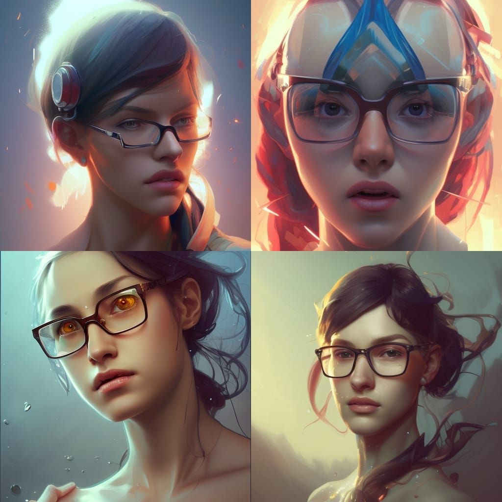 Detailed Nerd Portrait in Dynamic Lighting