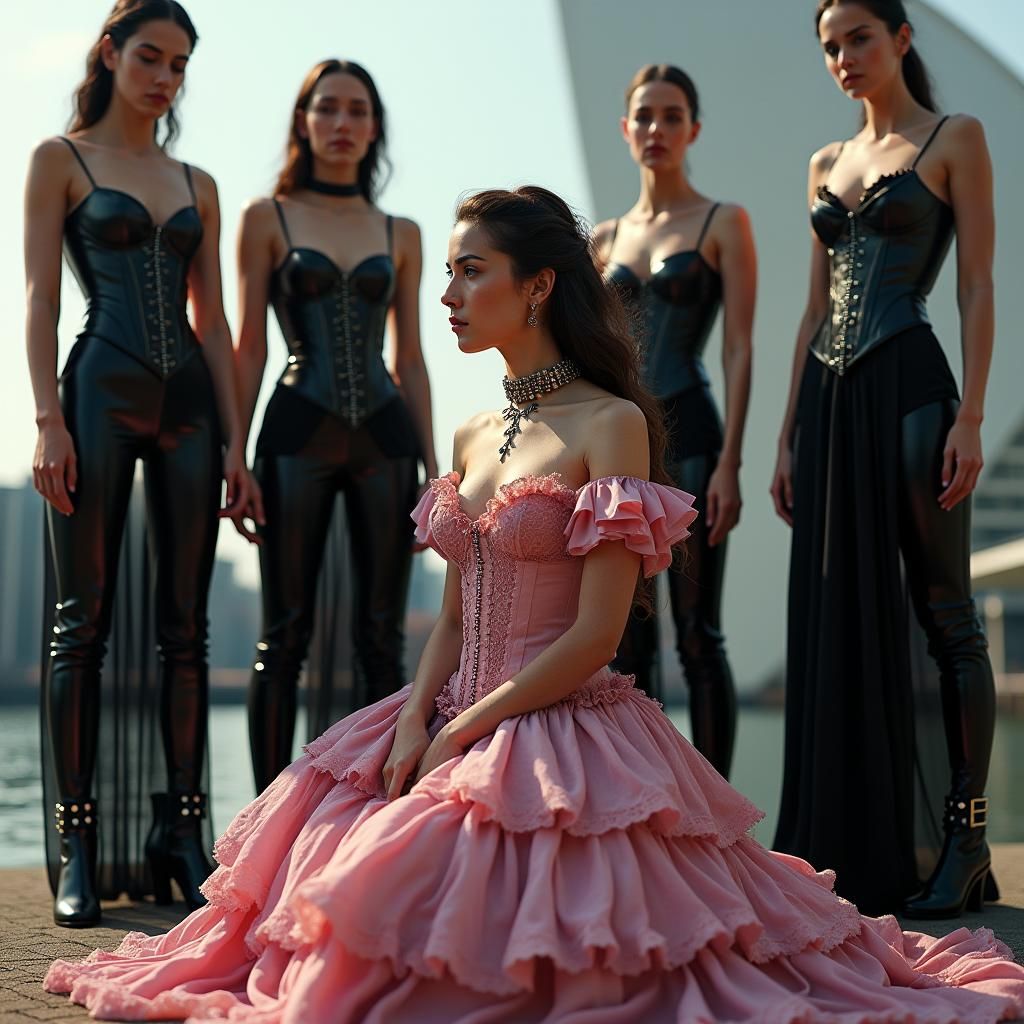 Pink Frock in Hamburg, Art Nouveau Style