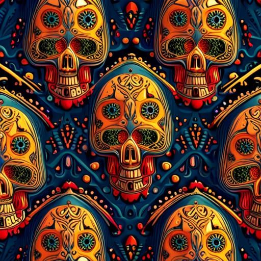 Aztec Skulls Digital Matte Painting