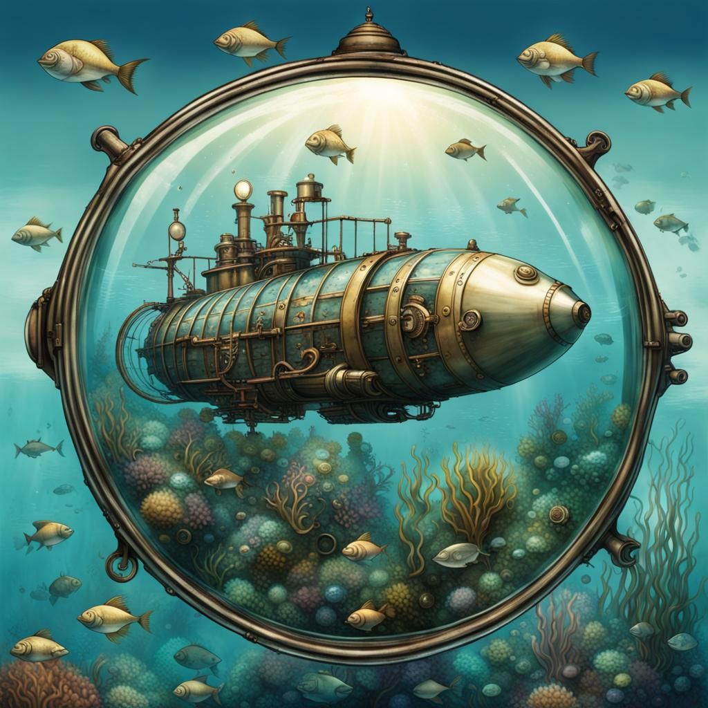 Steampunk Submarine Awakens Ocean Life