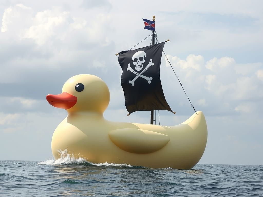 Giant Pirate Rubber Duck Ship Sails the Seven Seas