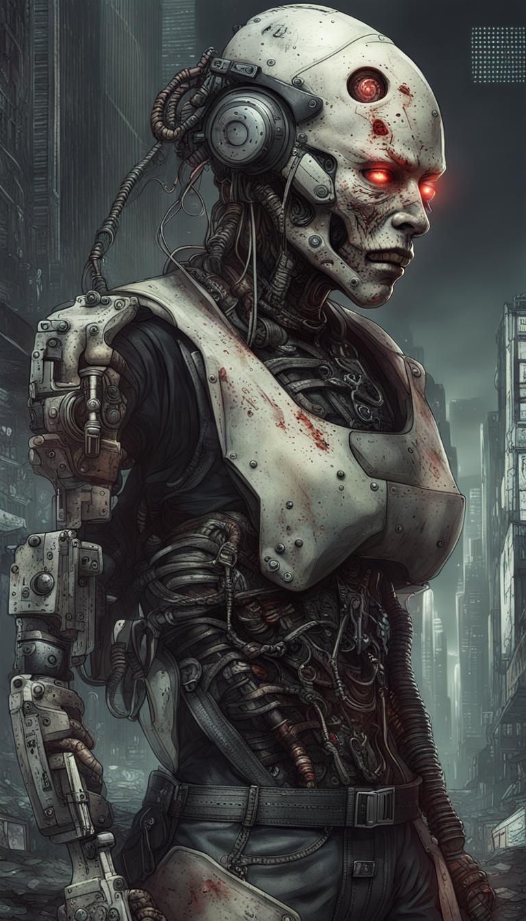 Cyborg Horror in Post-Apocalyptic Cyberpunk Dystopia