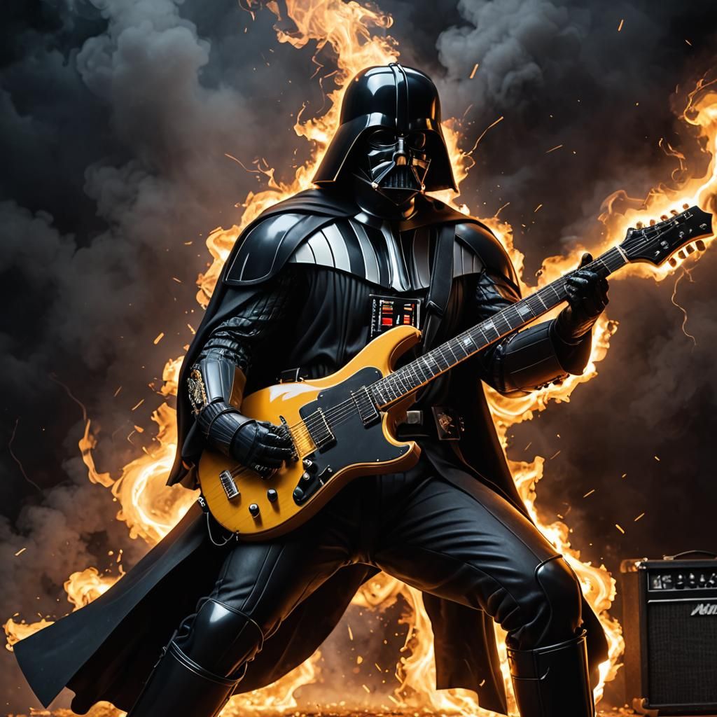 Darth Vader as Elvis Guitarist in 3D
