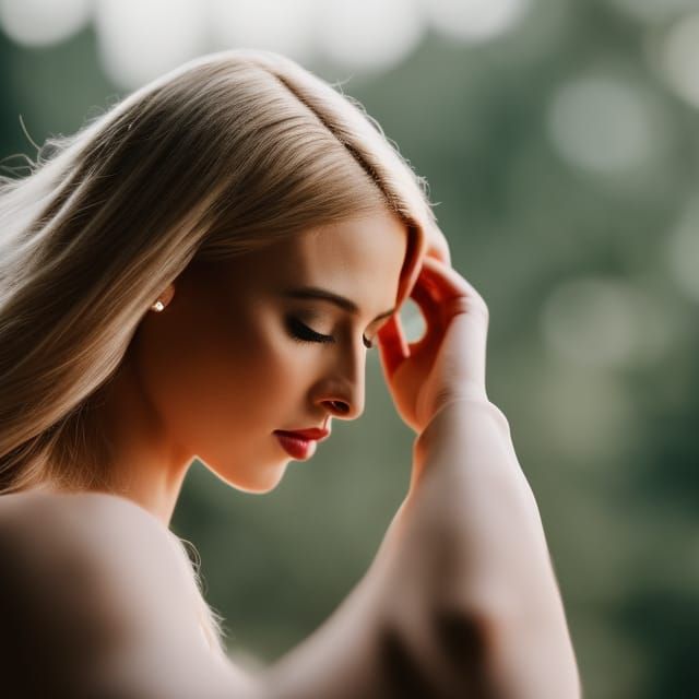 Beautiful Blond Woman Dancing in Dreamy Light