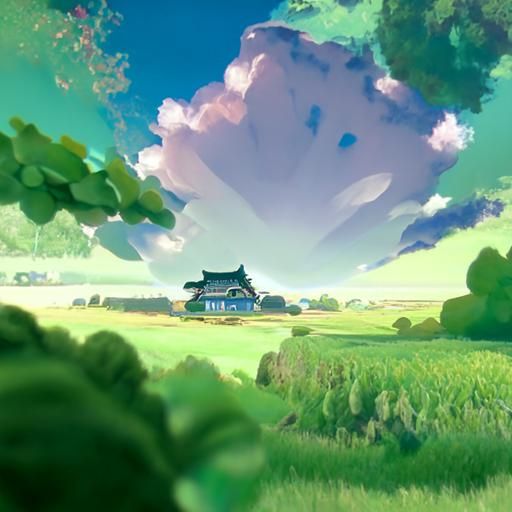 Anime Key Visual in Studio Ghibli Style