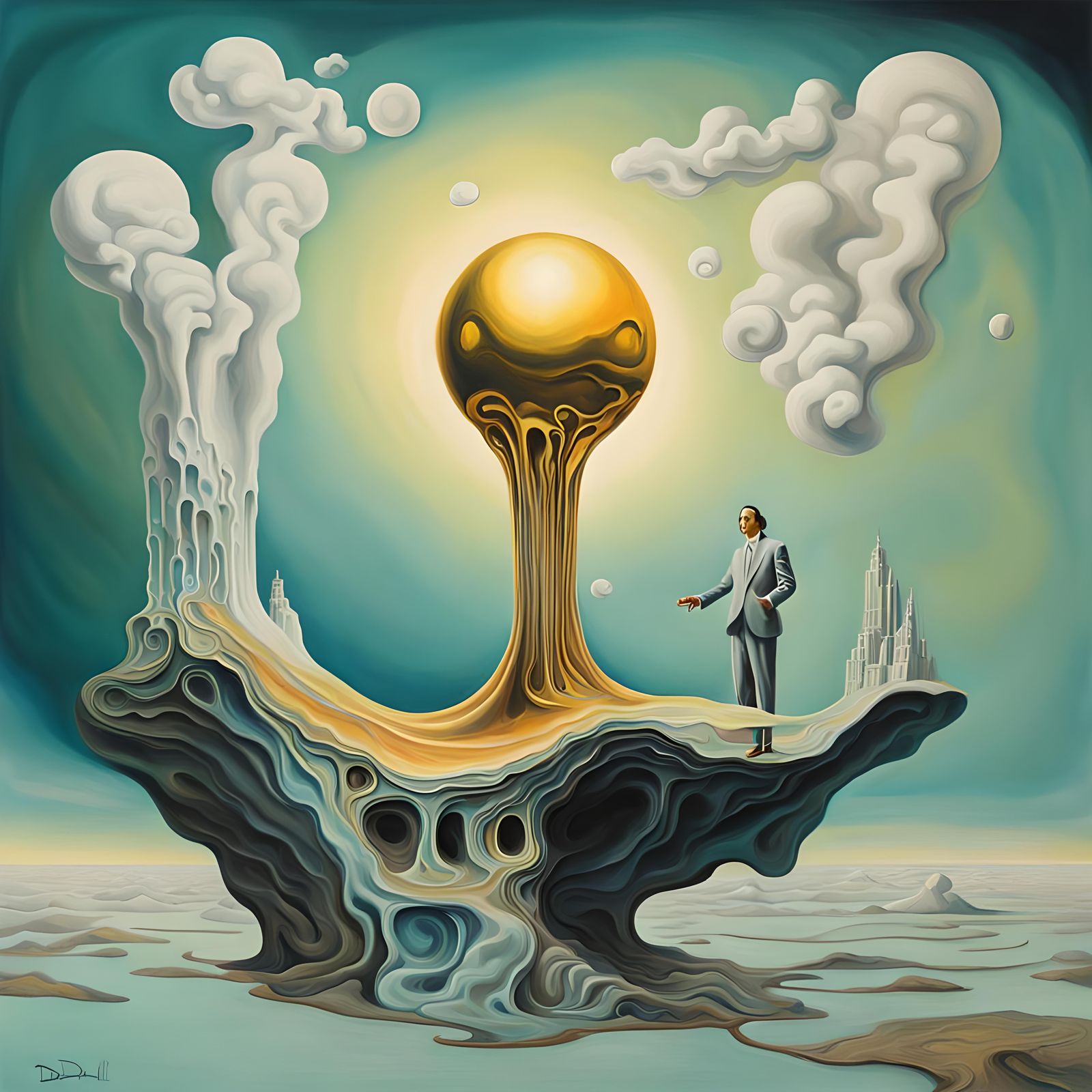Surreal Melting Oil Painting in Dali Style