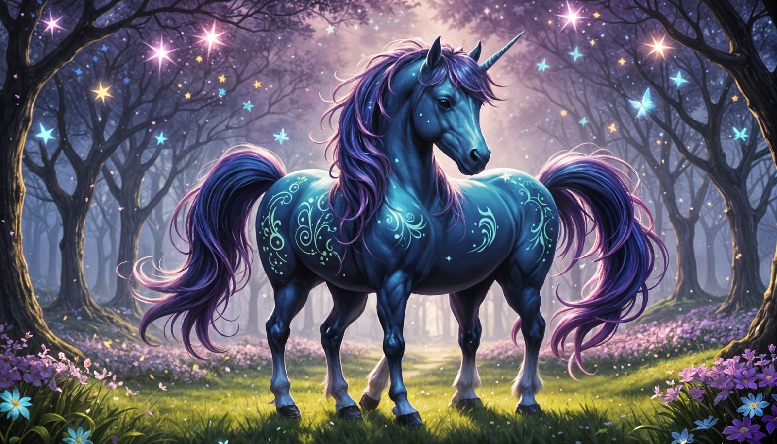 Mystical Equine with Enchanted Aura