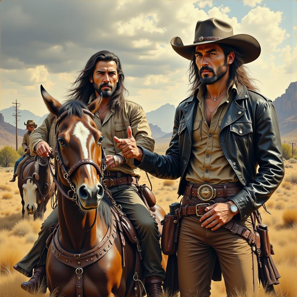 Trail Boss Hires Cowboy in Old West Town