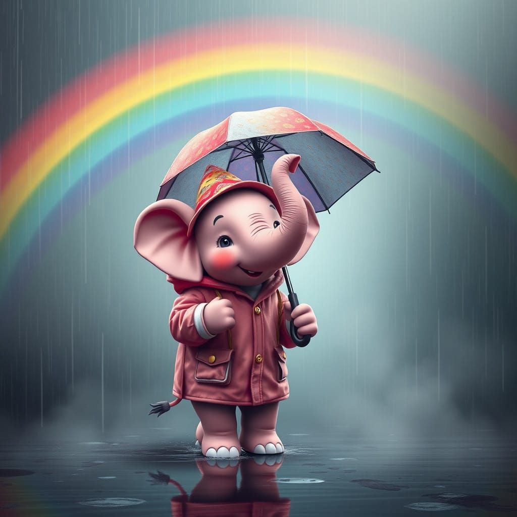 Whimsical Rainy Day Fantasy in Unreal Engine 5 Style