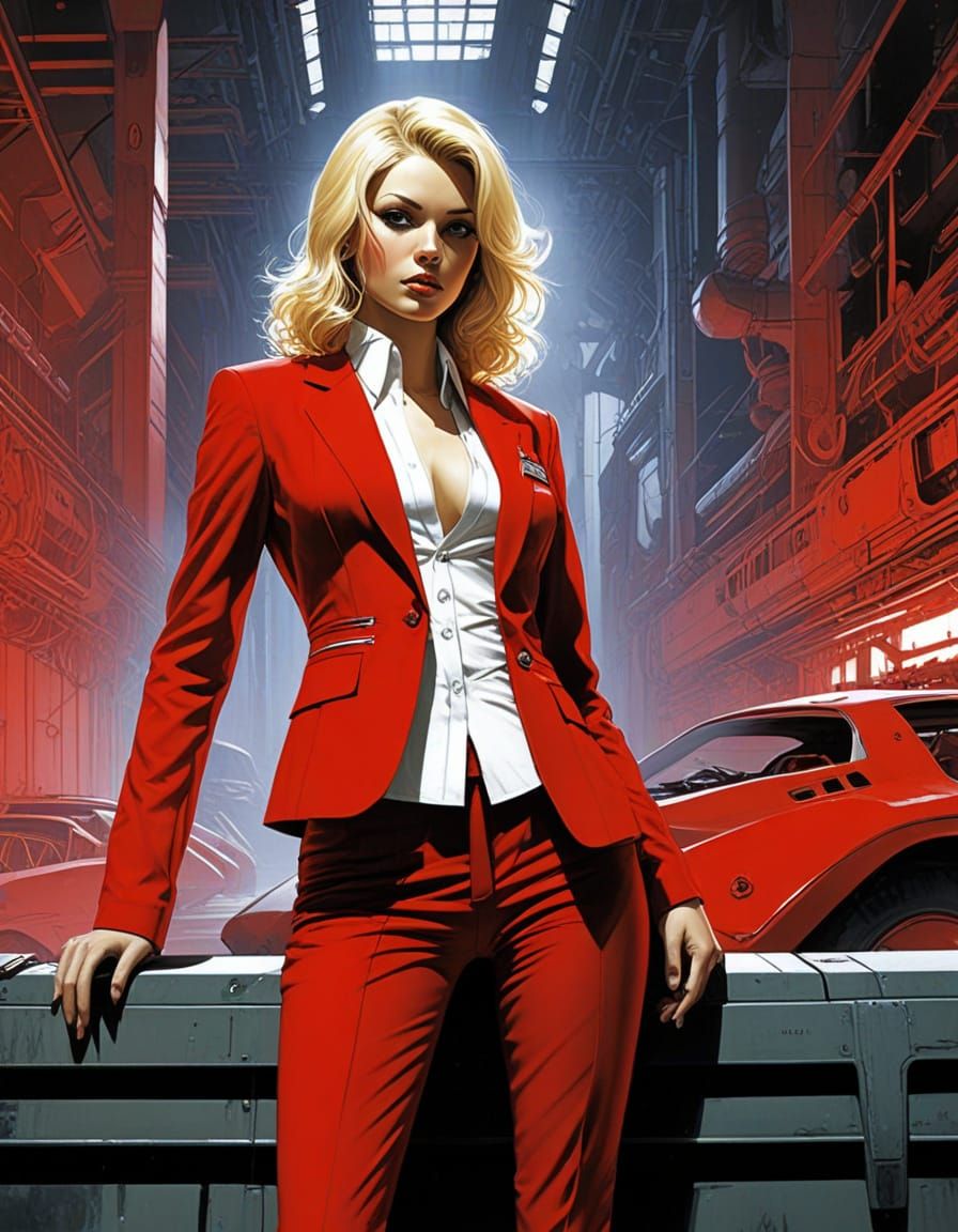 Futuristic Woman in Chiaroscuro