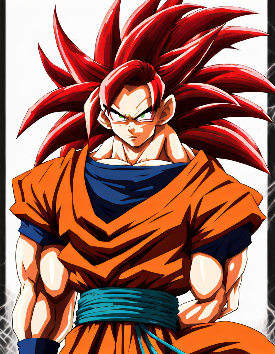 Goku Super Saiyan 4 with Red Hair