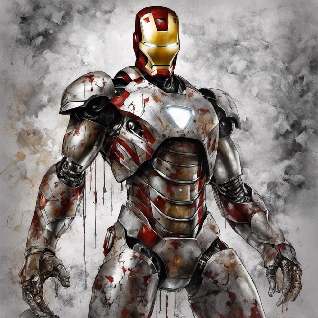 Iron Man Graffiti Art in Luis Royo Style