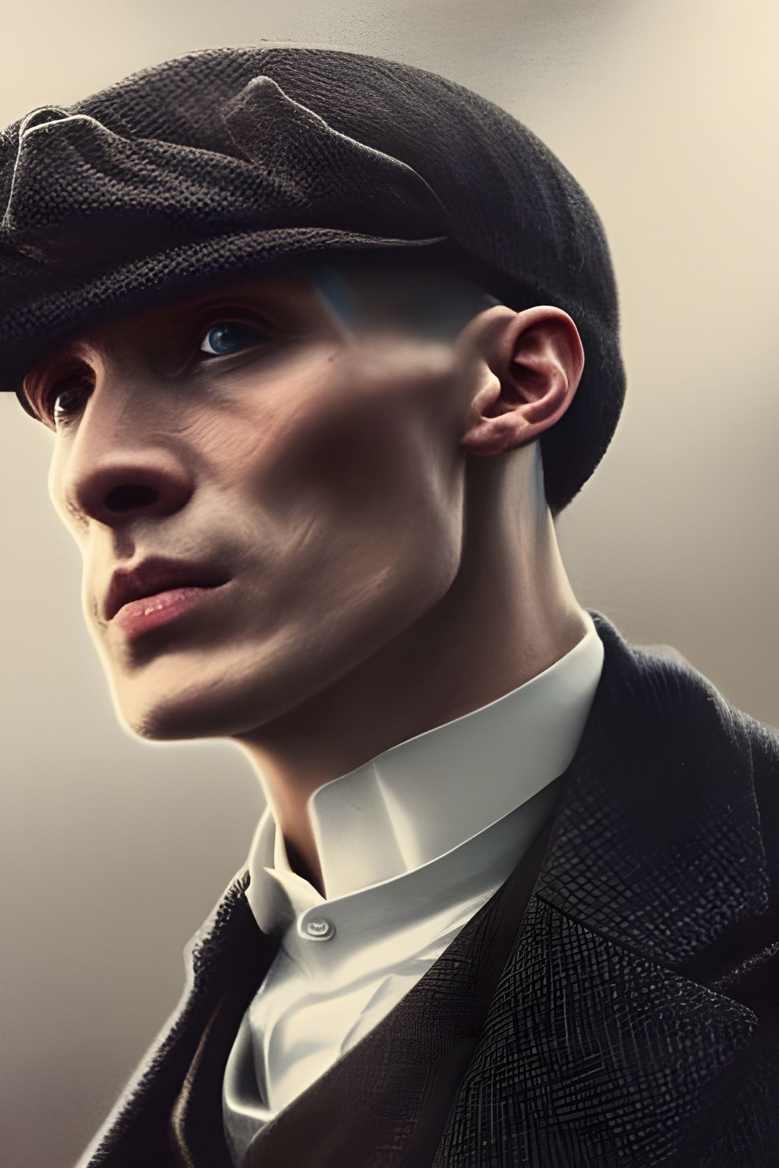 Thomas Shelby Portrait in Hyperdetailed Art Style