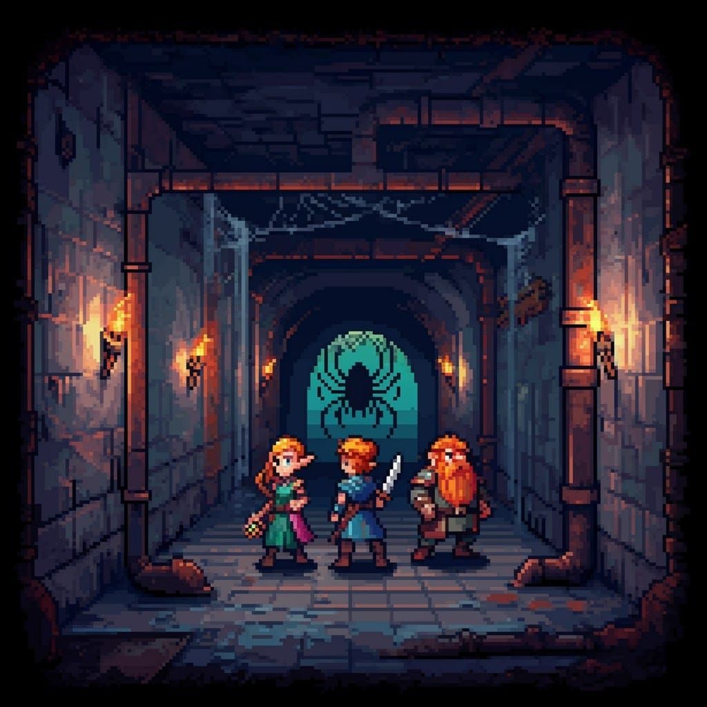 Pixel Art JRPG Sewer Dungeon Adventure