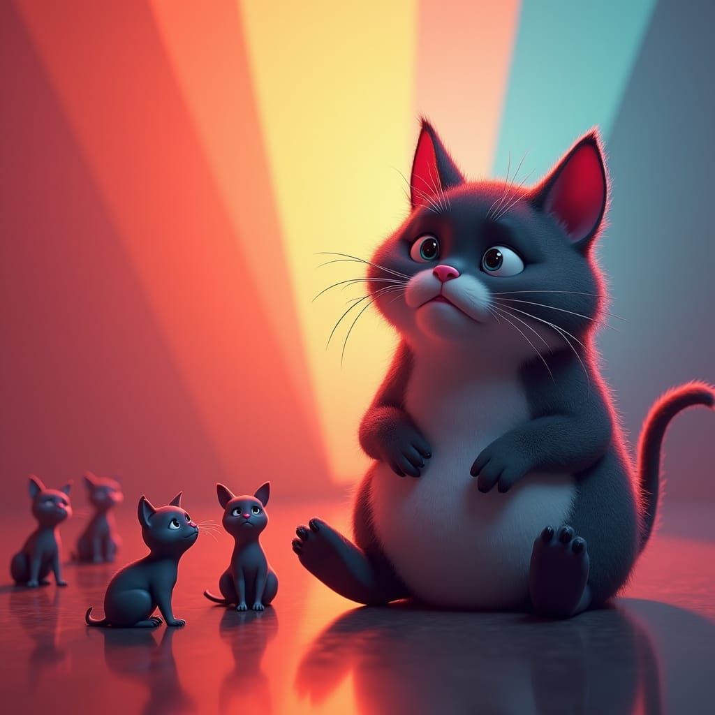 Sad Fat Cat Bullied: 3D Animated Style