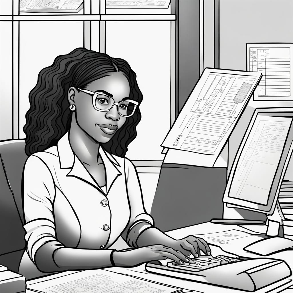 African American Tax Preparer Coloring Page
