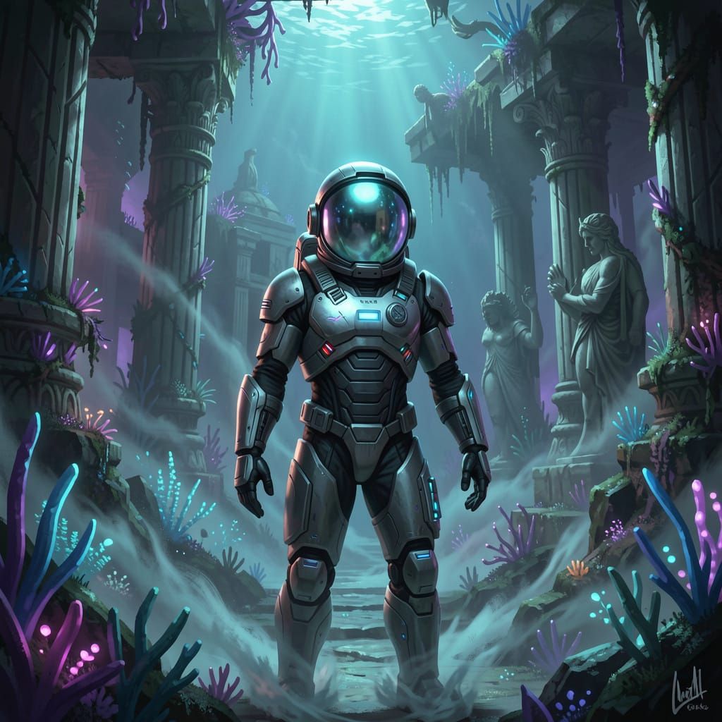 Astronaut Discovers Sunken City of Atlantis in Digital Art