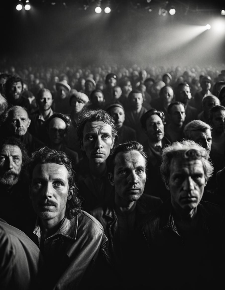 Surreal 1950s Fans at Death Metal Concert