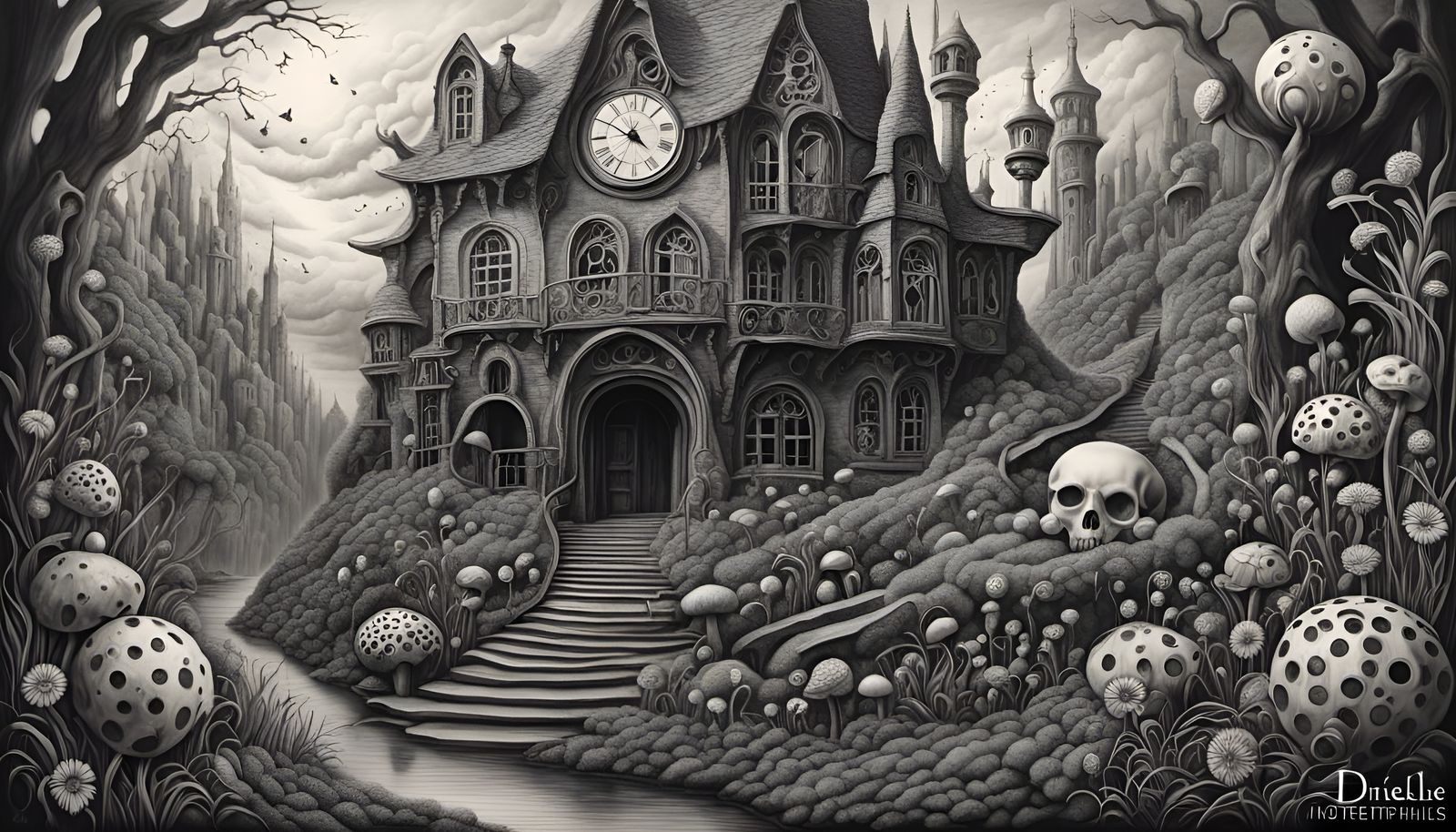 Charcoal Drawing: Social Media Frustration