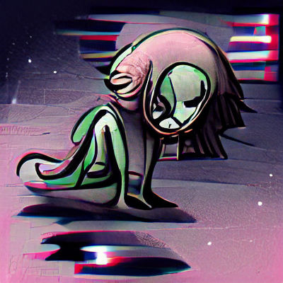 Alien Figure Embodiment of Despair