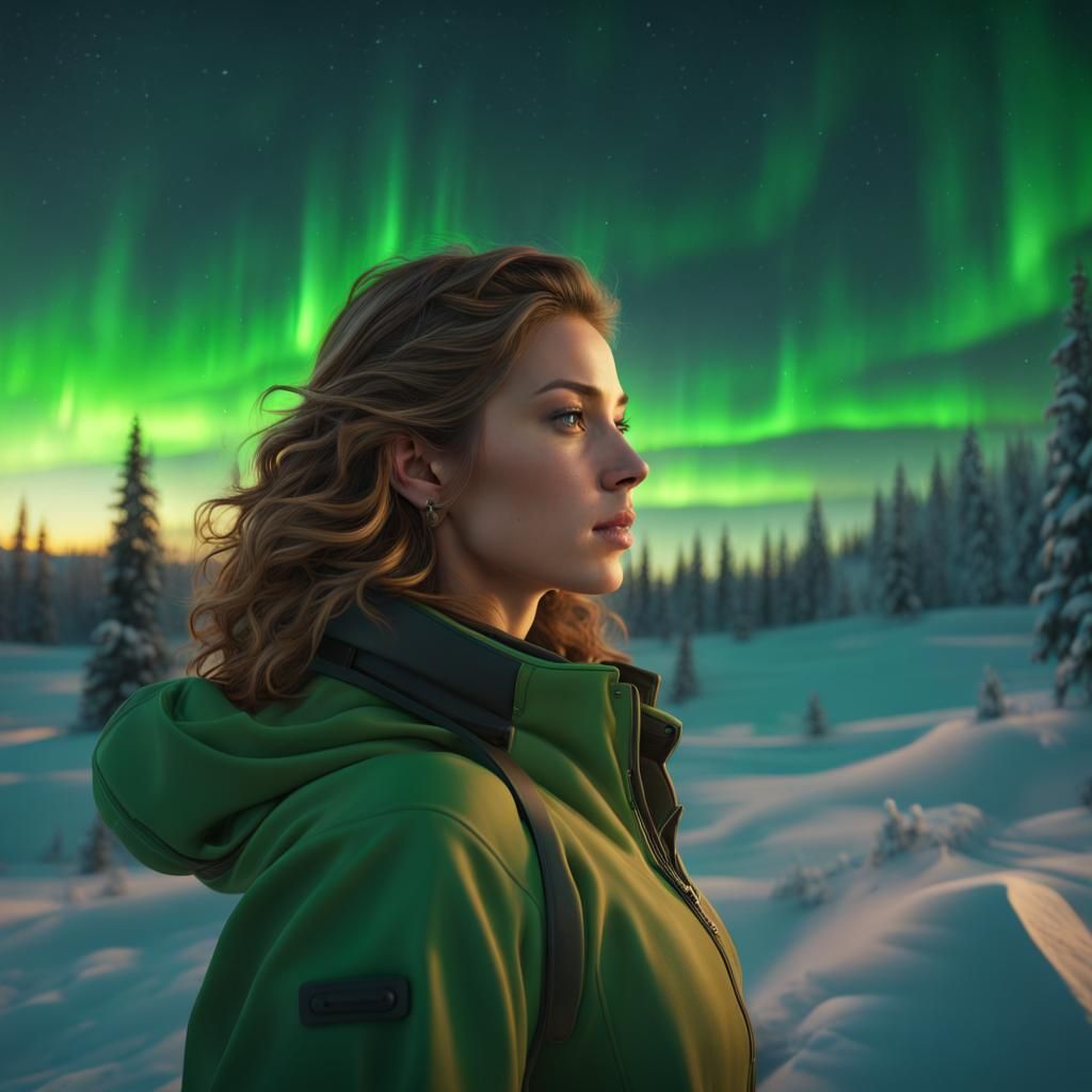 Aurora Borealis DJ in Detailed Matte Painting