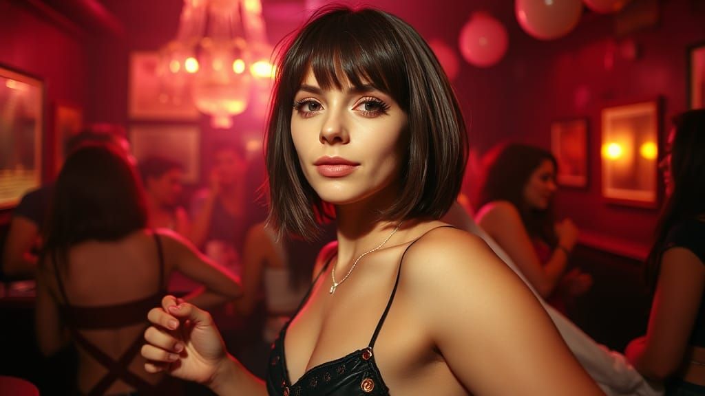 English Brunette in 1980s New Romantics Style