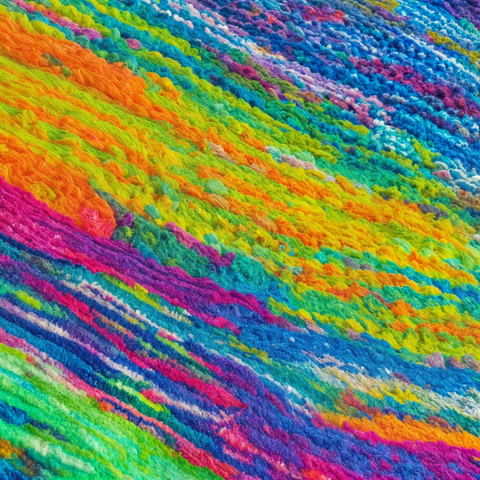 knitted cushions and rugs