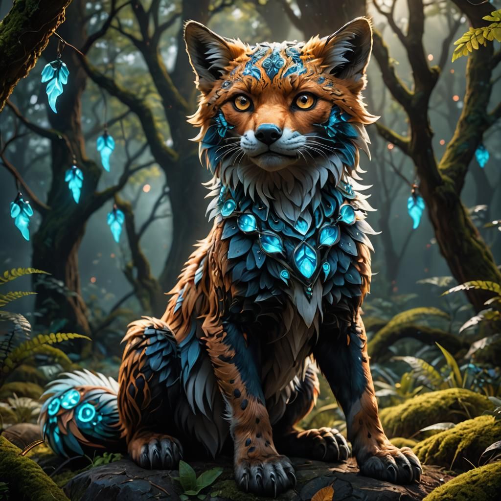 Ethereal Bioluminescent Creature in a Dark Realm