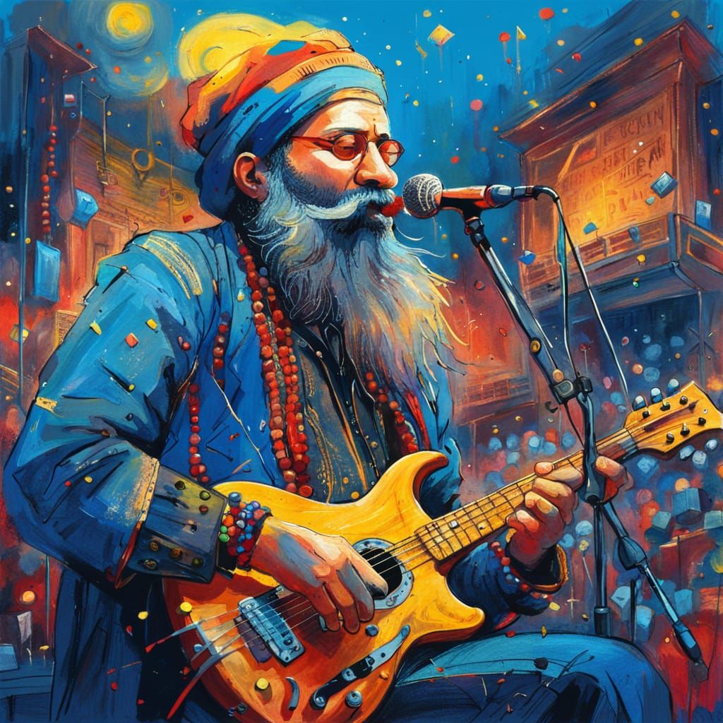 Whimsical Musician's Energetic Concert Performance