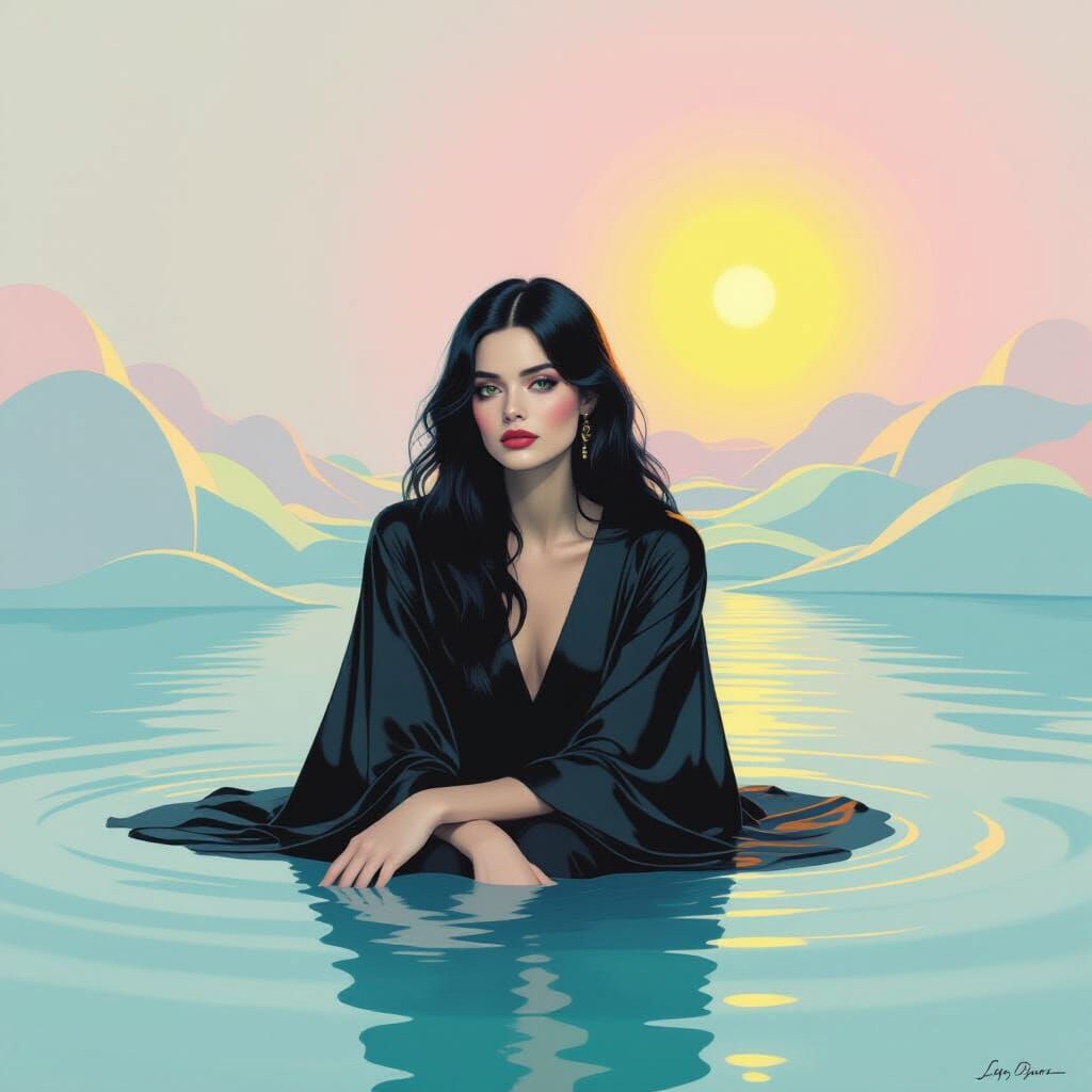 Ethereal Minimalist Painting of Lydia Deetz