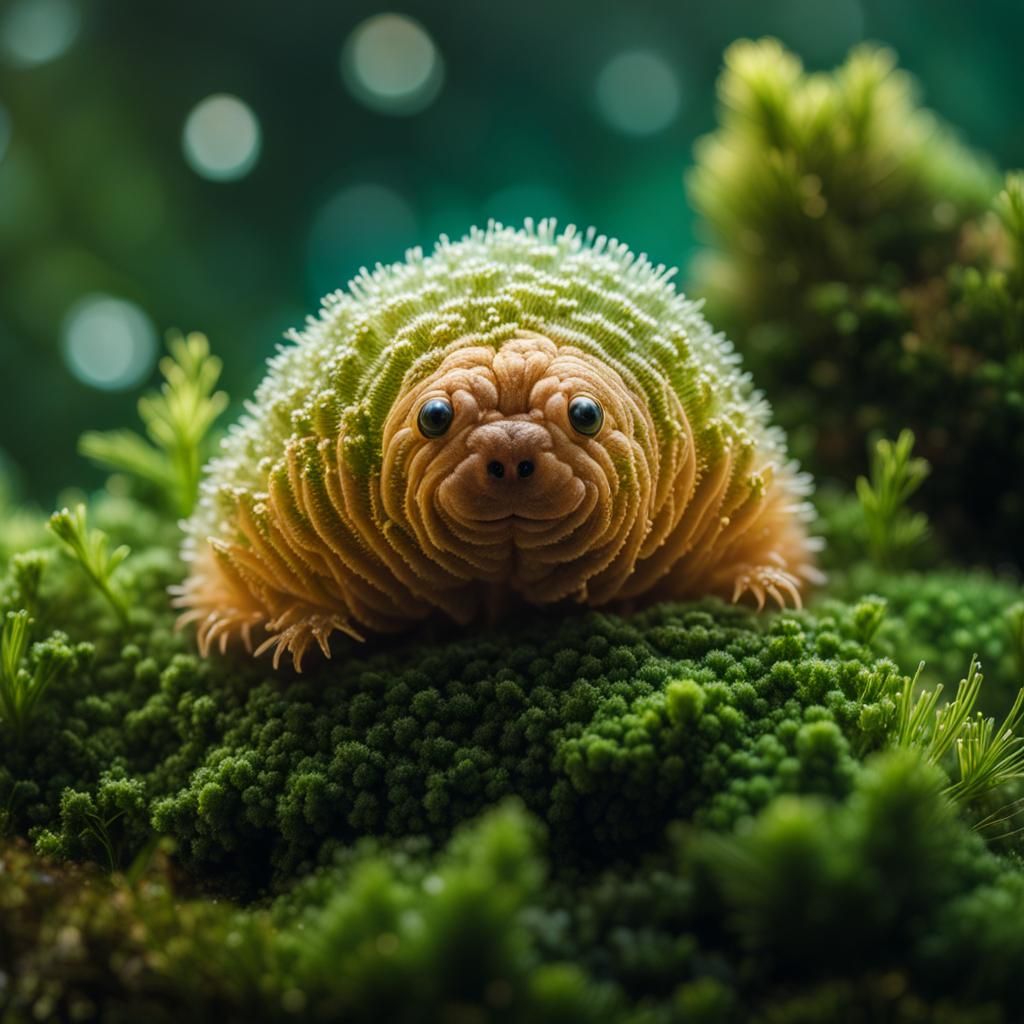 Fluffy Tardigrade in Biopunk Micro-Cosmos