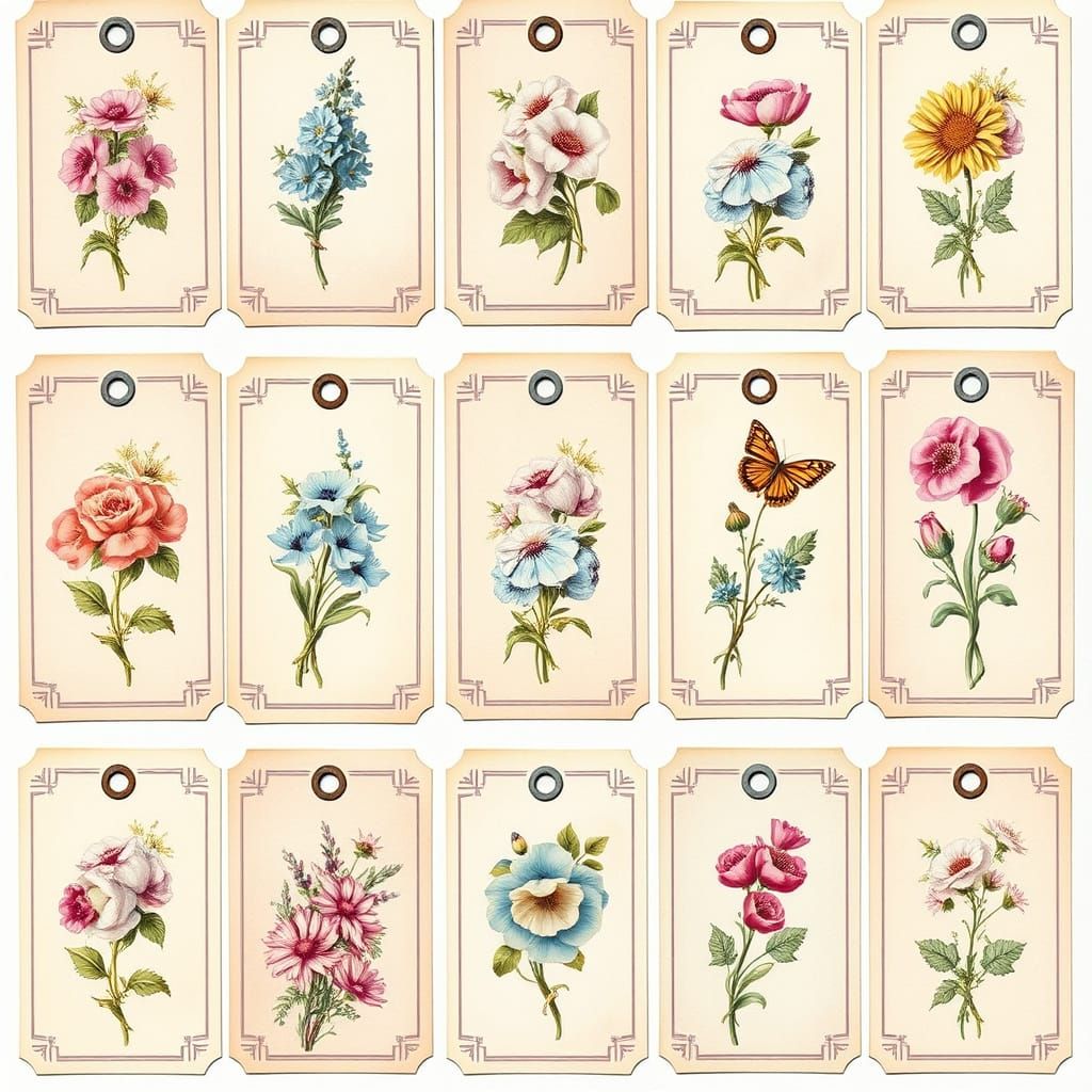 Vintage flower cards