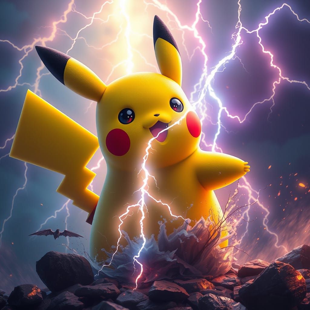 Electric Storm Pikachu Fantasy Concept Art