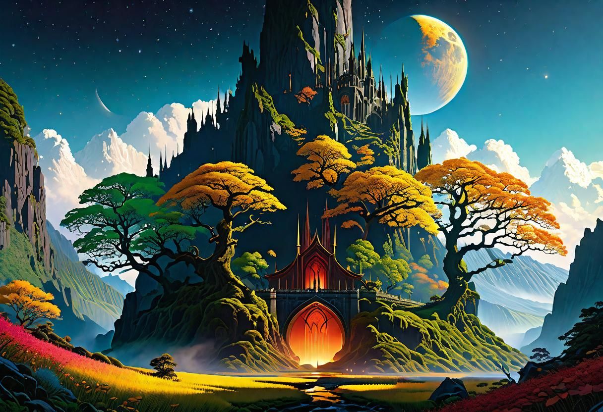 Autumn Landscape in Impressionist Gouache Style