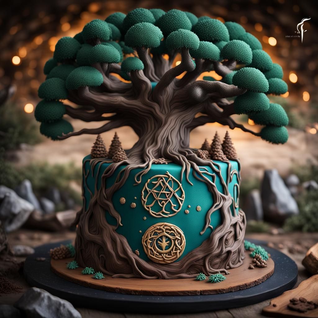 Yggdrasil Cake: World Tree of Norse Mythology