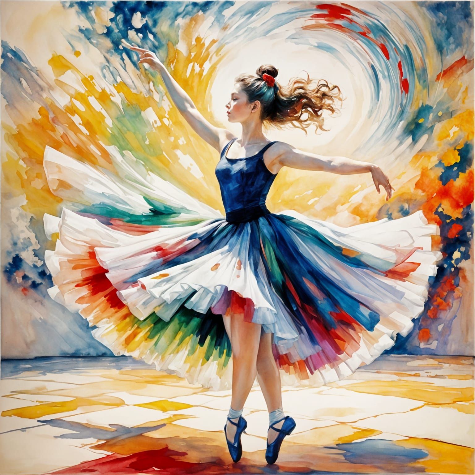 Vibrant Dancer in a Blazing Dance