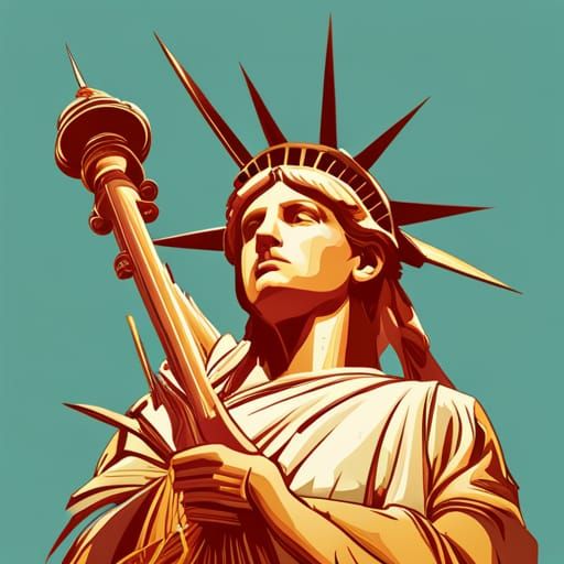 Statue of Liberty in Luminous Digital Painting