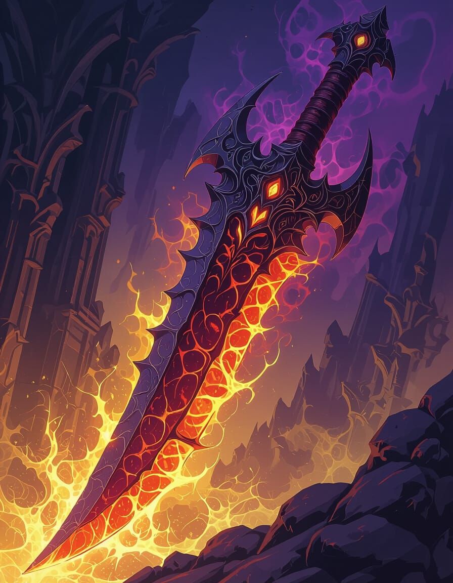 Grotesque Cleaver of the Crimson Maw: Dark Fantasy Art