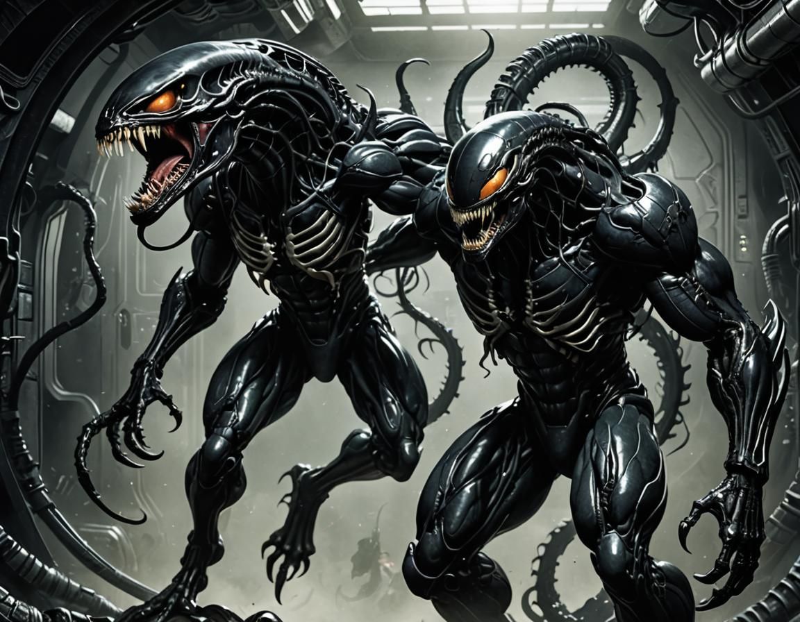 Venom Symbiote Merged with a Xenomorph Alien