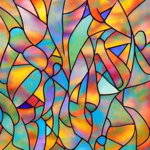 Abstract Stained Glass Artwork in Van Gogh Style