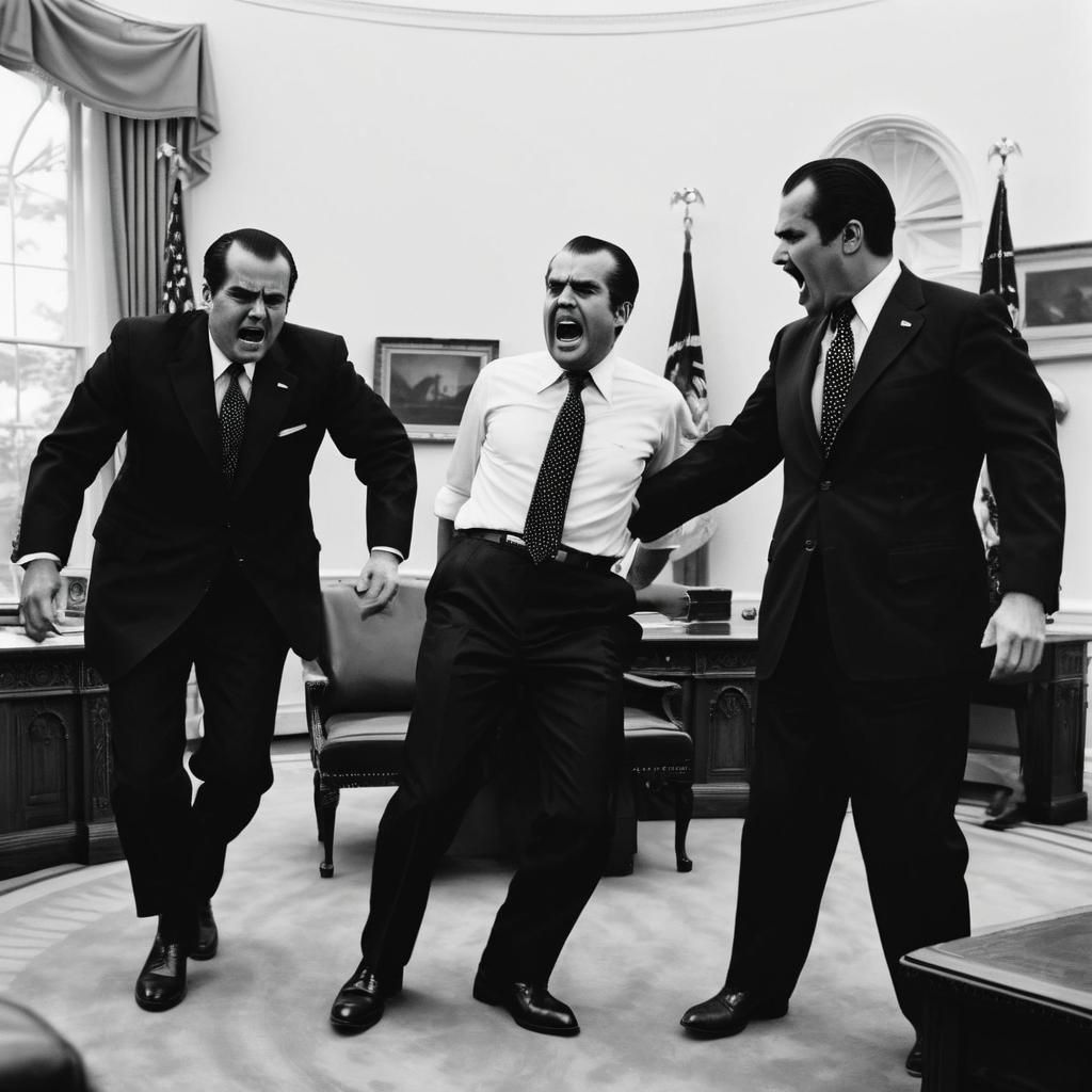 Disturbing Nixon Oval Office Psychotic Break Photo