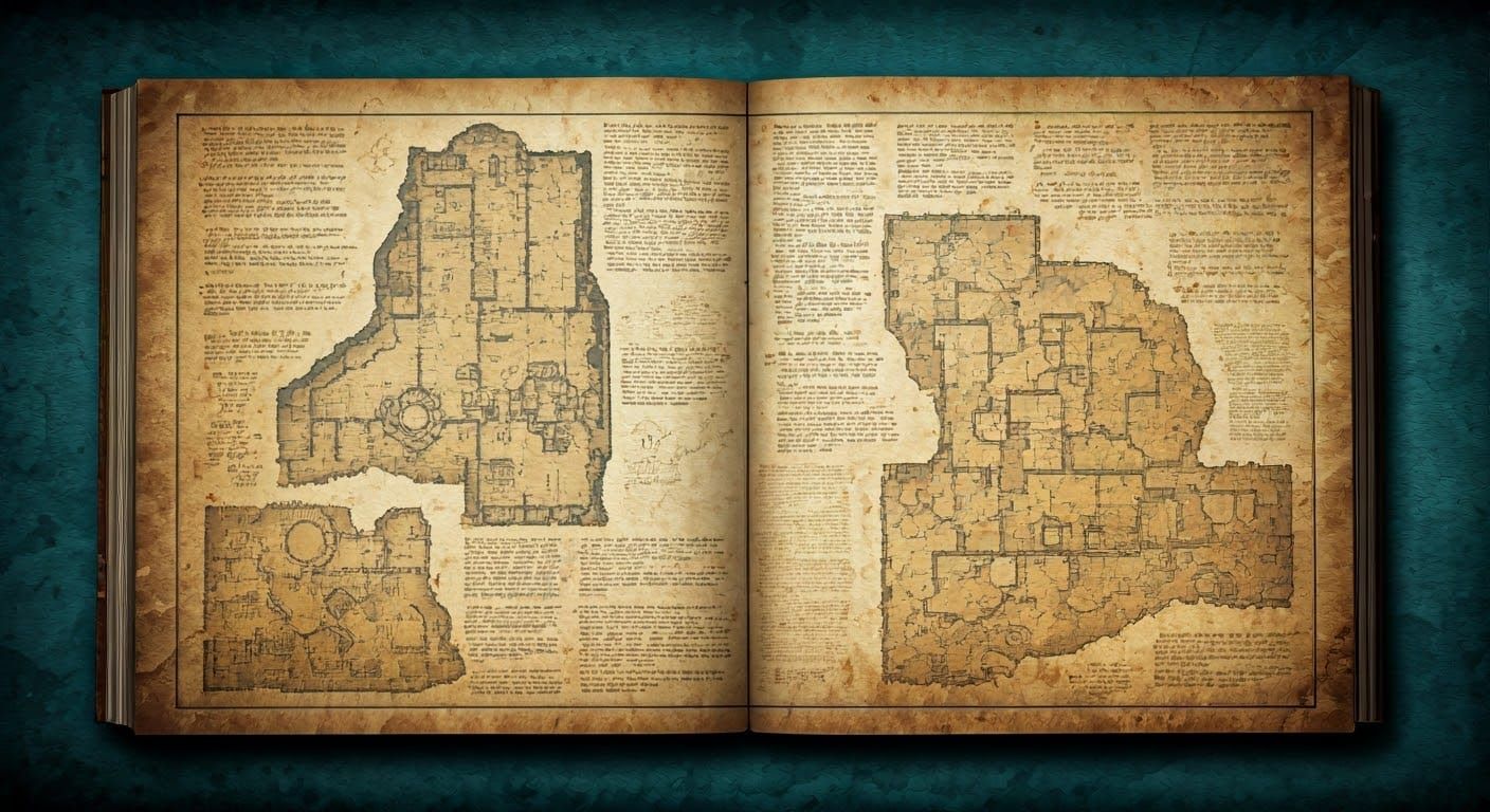 Warhammer 40k Blueprints in Watercolor Style