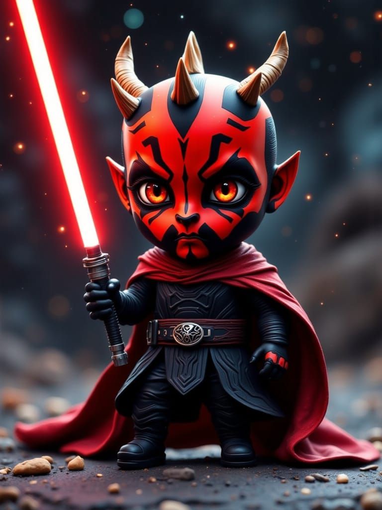 Chibi Sith Lord Embodies Manga Style Heroism