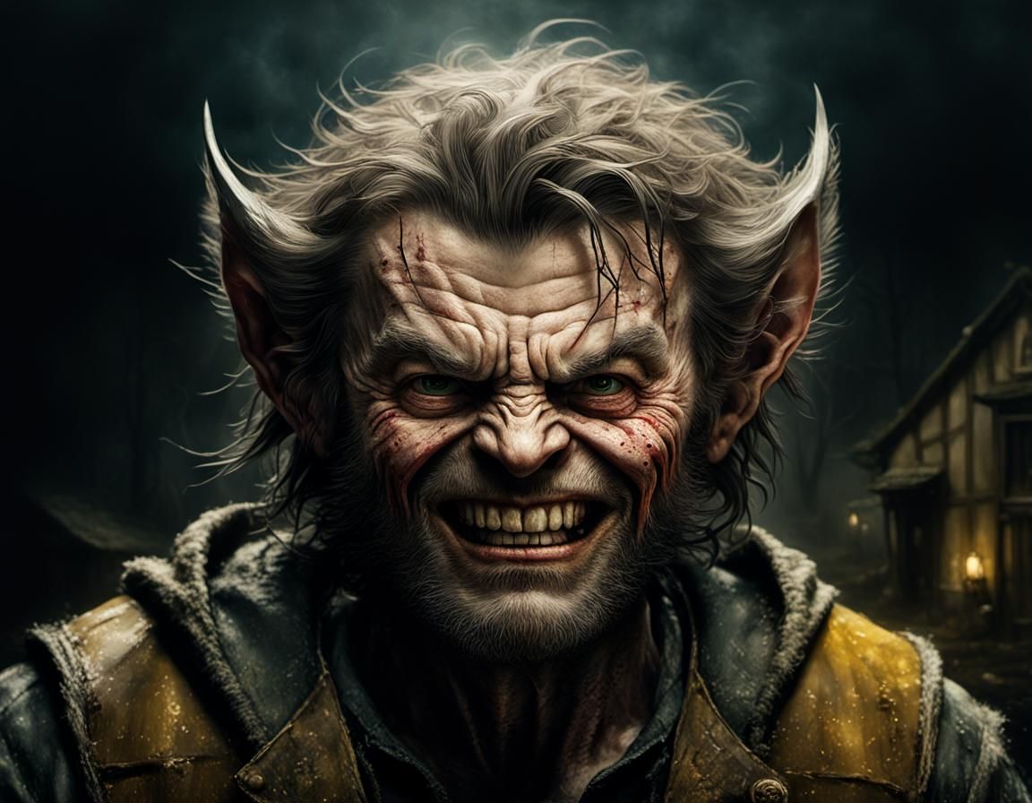 Horror Portrait: Wolverine Hobbit Fusion in Hobbiton