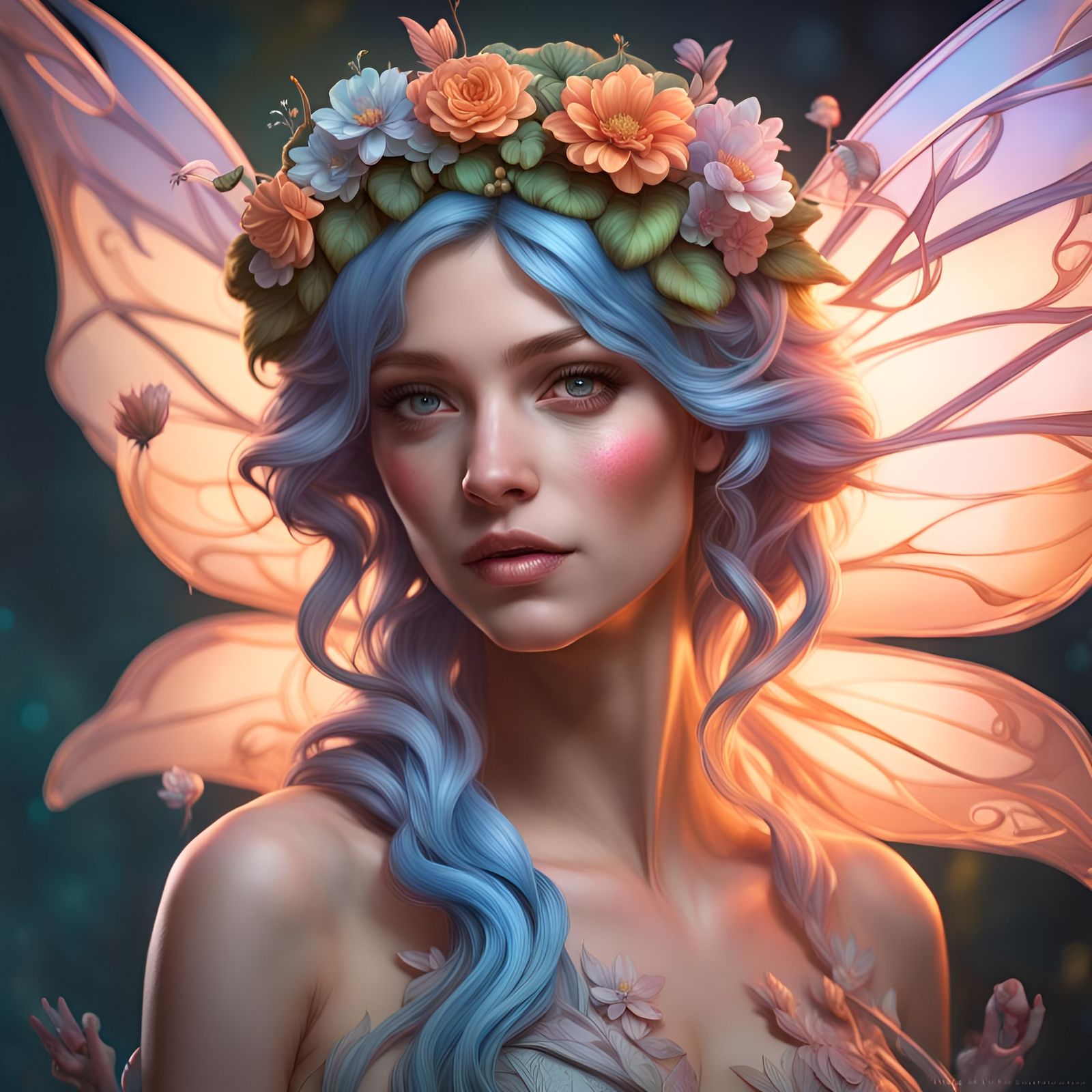 Enchanting Fairy Portrait with Dynamic Lighting