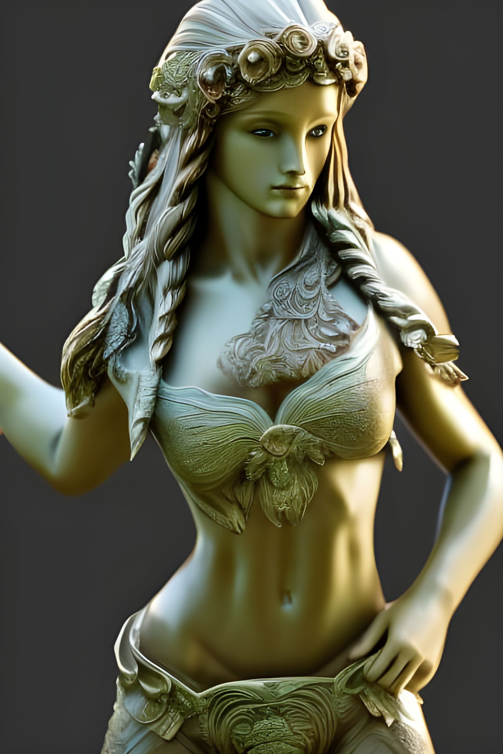 Bronze and Glass Goddess Epona: Dark Fantasy Art