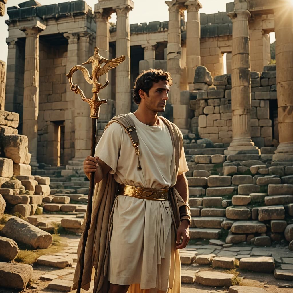 Hermes with Staff of Asclepius in Ancient Greece