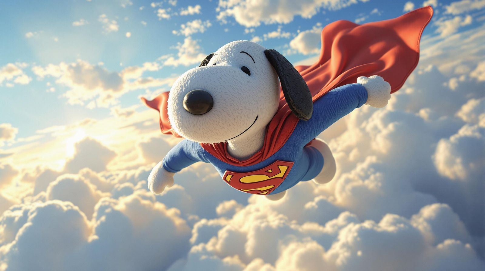 Surreal Closeup of Snoopy as Cyberpunk Superman
