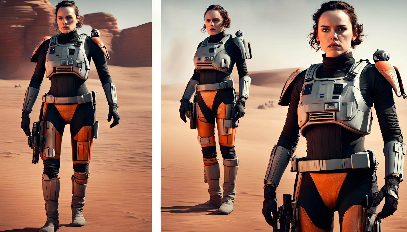 Daisy Ridley as Rebel Pilot: Detailed Matte Painting