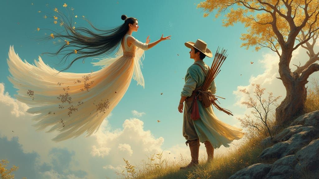 Ethereal Princess Soars Through Vibrant Sky with Hunter's Ad...